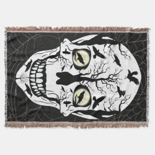 Skulls Blanket Raven Designed Home Decor Deken