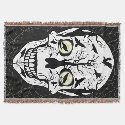 Skulls Blanket Raven Designed Home Decor Deken (Voorkant)