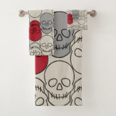 Skulls - Bone White en Bat Black Bad Handdoek (Insitu)
