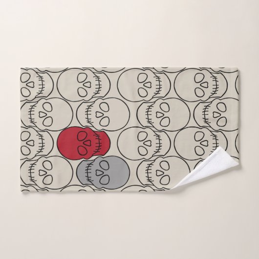 Skulls - Bone White en Bat Black Bad Handdoek (Handdoek)