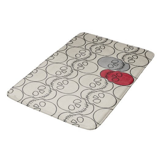 Skulls - Bone White en Bat Black Badmat (Gekanteld)