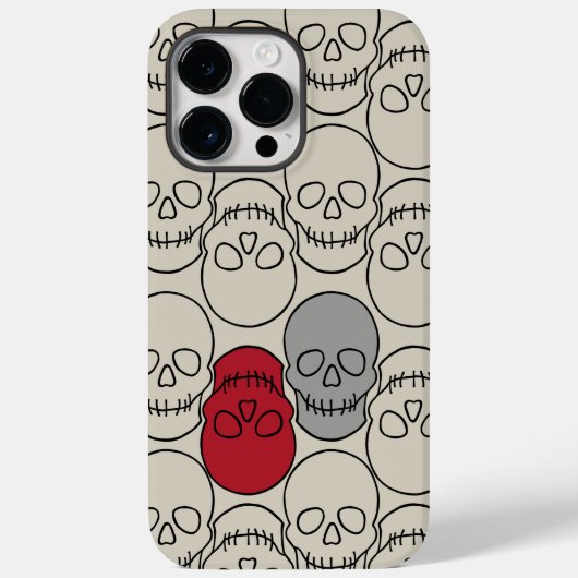 Skulls - Bone White en Bat Black Case-Mate iPhone Case (Achterkant)