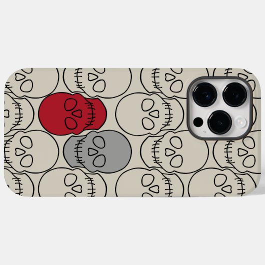 Skulls - Bone White en Bat Black Case-Mate iPhone Case (Achterkant (horizontaal))