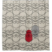 Skulls - Bone White en Bat Black Douchegordijn (Voorkant)