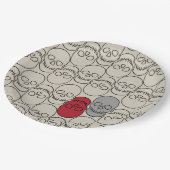 Skulls - Bone White en Bat Black Papieren Bordje (Gekanteld)