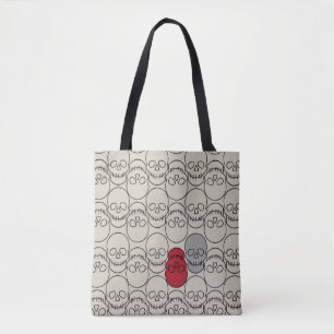 Skulls - Bone White en Bat Black Tote Bag