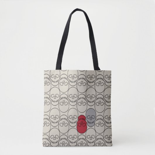 Skulls - Bone White en Bat Black Tote Bag (Voorkant)