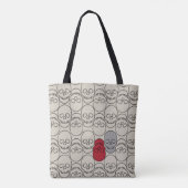 Skulls - Bone White en Bat Black Tote Bag (Achterkant)