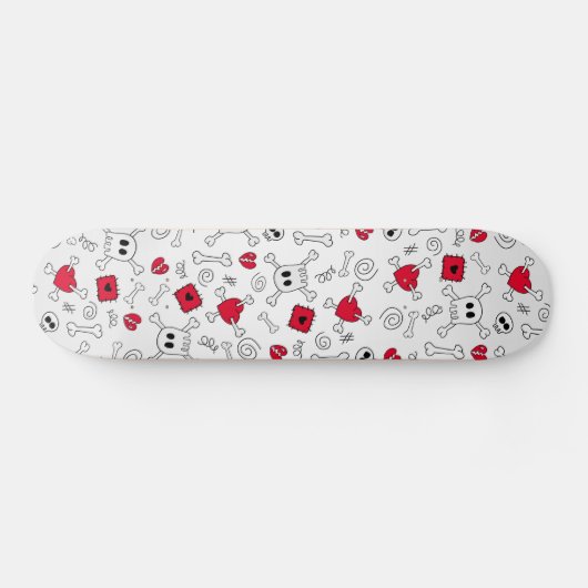 Skulls, Botten en gebroken harten Skateboard (Horizontaal)