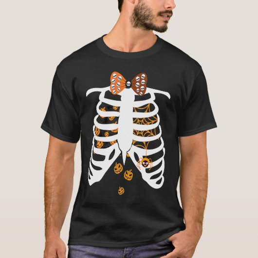 Skulls Bow Tie Skeleton Xray Rib Cage  Kids Adults T-shirt (Voorkant)