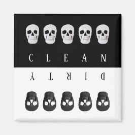 Skulls Clean Dirty Black White Omkeerbaar Magneet
