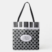 Skulls Crossbones en Piano Keys Tote Bag (Voorkant)