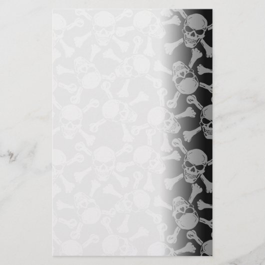 Skulls Crossbones Gothic Rock Pirate Briefpapier (Voorkant)