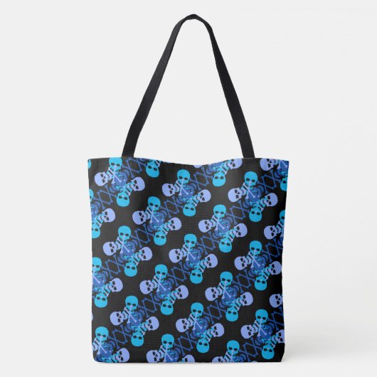 Skulls & Crossbones Patroon Tote Bag (Achterkant)