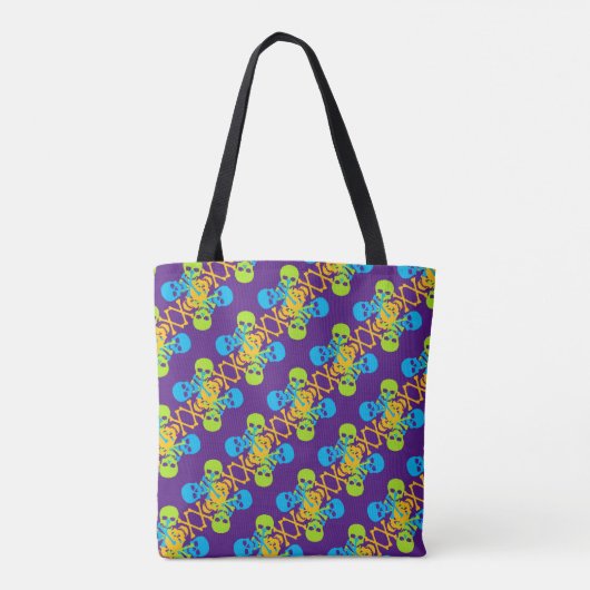 Skulls & Crossbones Patroon Tote Bag (Achterkant)