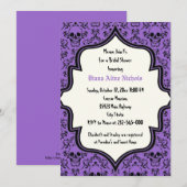 Skulls damask Halloween bruiloft vrijgezellenfeest Kaart (Voorkant / Achterkant)