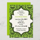 Skulls damask Halloween bruiloft vrijgezellenfeest Kaart (Voorkant / Achterkant)