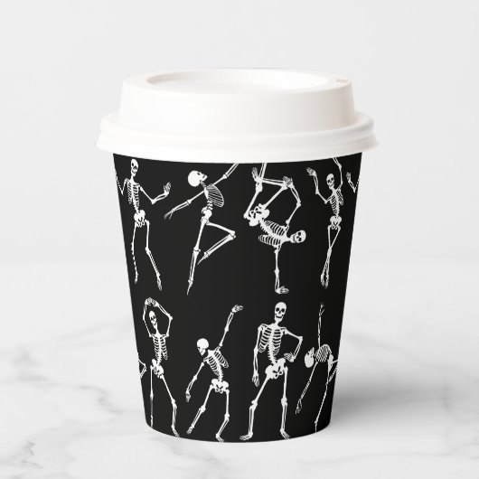 Skulls dansen zwart papieren bekers (Voorkant)