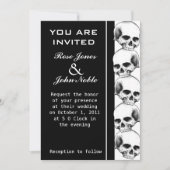 Skulls Ebony (Black) Wedding Invitation Kaart (Voorkant)