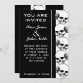Skulls Ebony (Black) Wedding Invitation Kaart (Voorkant / Achterkant)