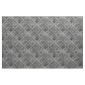 Skulls en Charcoal Damask op Grey Stof (Yard (91,4 cm))