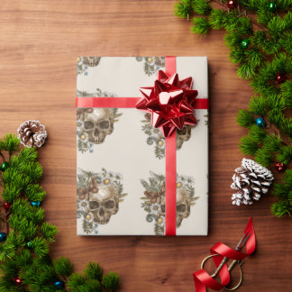 Skulls en Flowers Cadeaupapier