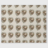 Skulls en Flowers Cadeaupapier (Vlak)