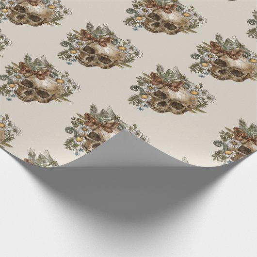 Skulls en Flowers Cadeaupapier (Hoek)