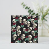 Skulls en Flowers Kaart (Staand voorkant)