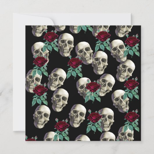 Skulls en Flowers Kaart (Voorkant)