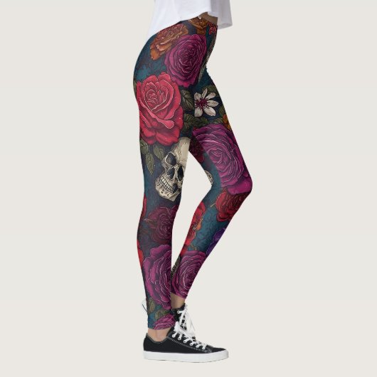 Skulls en Flowers Leggings (Rechts)