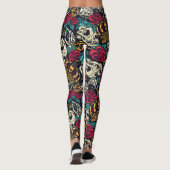 Skulls en Flowers Leggings (Achterkant)