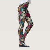 Skulls en Flowers Leggings (Rechts)