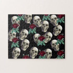 Skulls en Flowers Legpuzzel