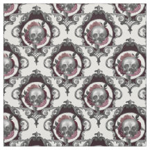 Skulls en Flowers op White