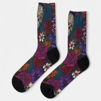 Skulls en Flowers Sokken