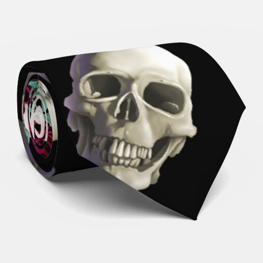 Skulls en Flowers Stropdas (Opgerold)