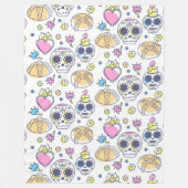 Skulls en harten fleece deken (Voorkant)