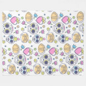 Skulls en harten fleece deken (Voorkant (Horizontaal))