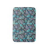 Skulls en harten op zwarte achtergrond 2 badmat (Voorkant Verticaal)