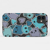 Skulls en harten op zwarte achtergrond 2 Case-Mate iPhone case (Achterkant (horizontaal))