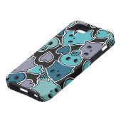 Skulls en harten op zwarte achtergrond 2 Case-Mate iPhone case (Onderkant)