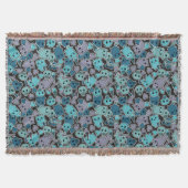 Skulls en harten op zwarte achtergrond 2 deken (Voorkant)