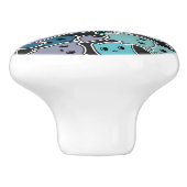 Skulls en harten op zwarte achtergrond 2 keramische knop (Zijkant)