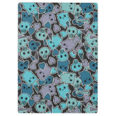 Skulls en harten op zwarte achtergrond 2 klembord (Achterkant)