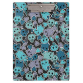 Skulls en harten op zwarte achtergrond 2 klembord (Voorkant)