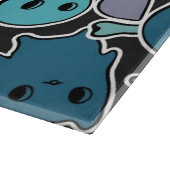 Skulls en harten op zwarte achtergrond 2 snijplank (Hoek)