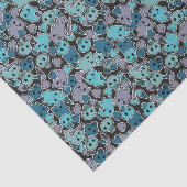 Skulls en harten op zwarte achtergrond 2 tissuepapier (Detail)