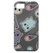 Skulls en harten op zwarte achtergrond Case-Mate iPhone case (Achterkant)