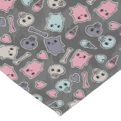 Skulls en harten op zwarte achtergrond korte tafelloper (Hoek)